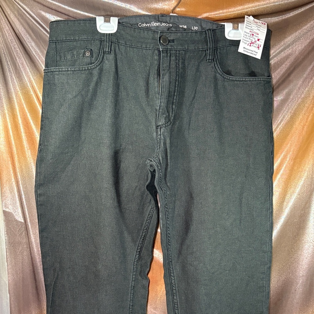 Calvin Klein Men’s Slim Straight gray/Black houndstooth Jeans E2